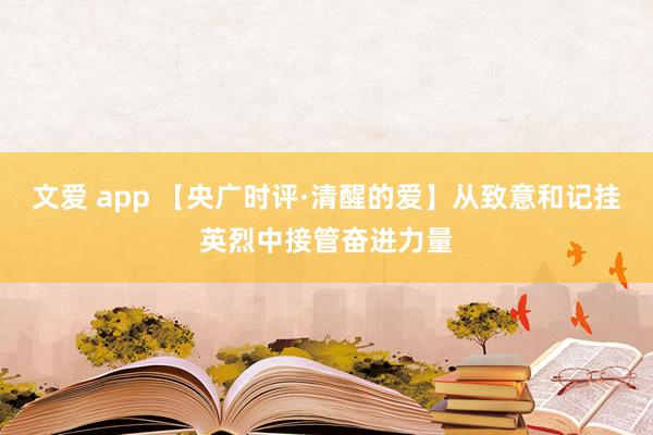 文爱 app 【央广时评·清醒的爱】从致意和记挂英烈中接管奋进力量