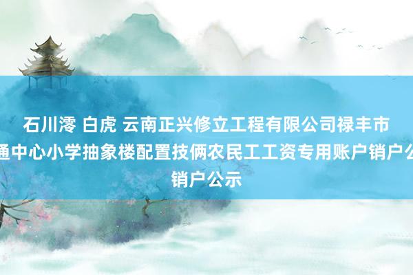 石川澪 白虎 云南正兴修立工程有限公司禄丰市广通中心小学抽象楼配置技俩农民工工资专用账户销户公示