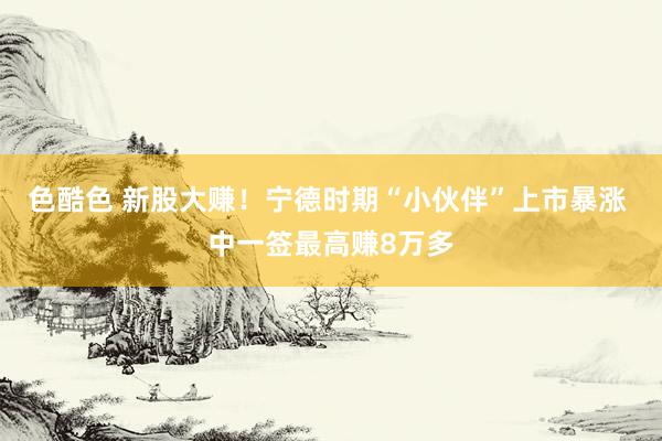 色酷色 新股大赚！宁德时期“小伙伴”上市暴涨 中一签最高赚8万多