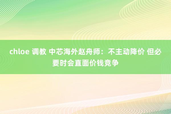 chloe 调教 中芯海外赵舟师：不主动降价 但必要时会直面价钱竞争