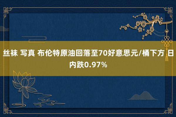 丝袜 写真 布伦特原油回落至70好意思元/桶下方 日内跌0.97%
